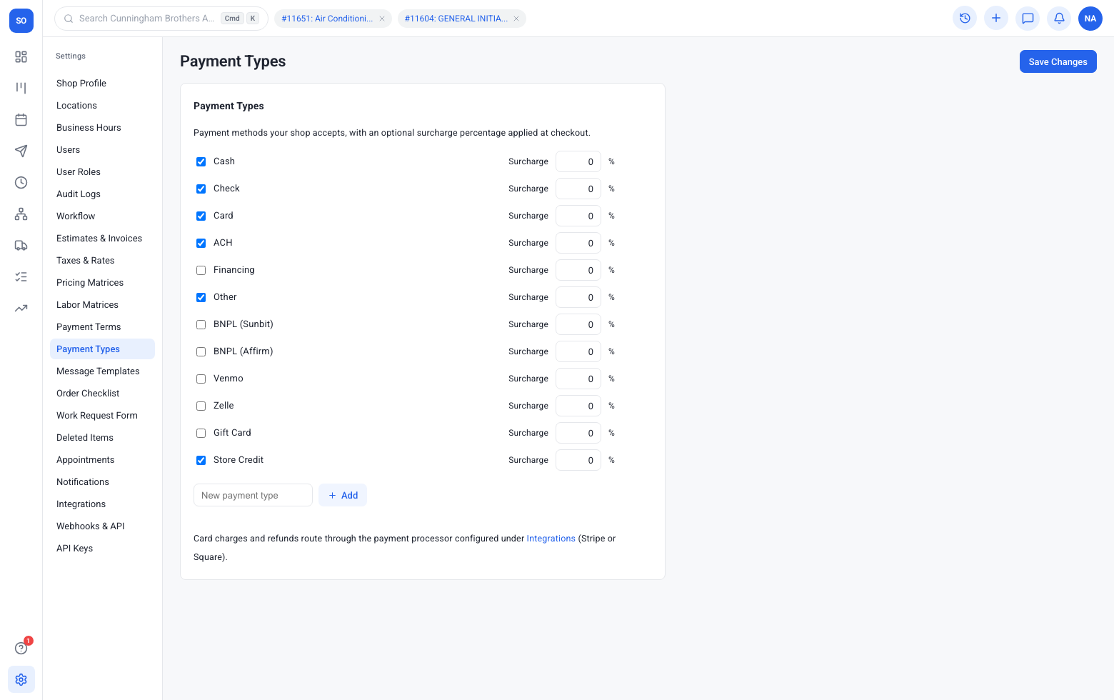 Payments in Gearstac